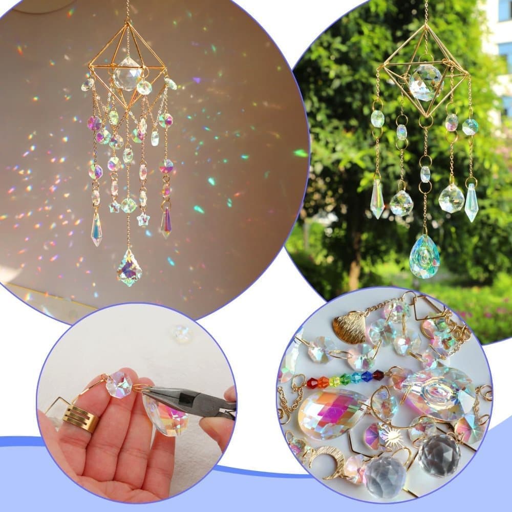 400 DIY Wind Chimes & Dream Catchers, Suncatcher Crystal Crafts for Window and Garden Decor, 400 pieces - Image 5