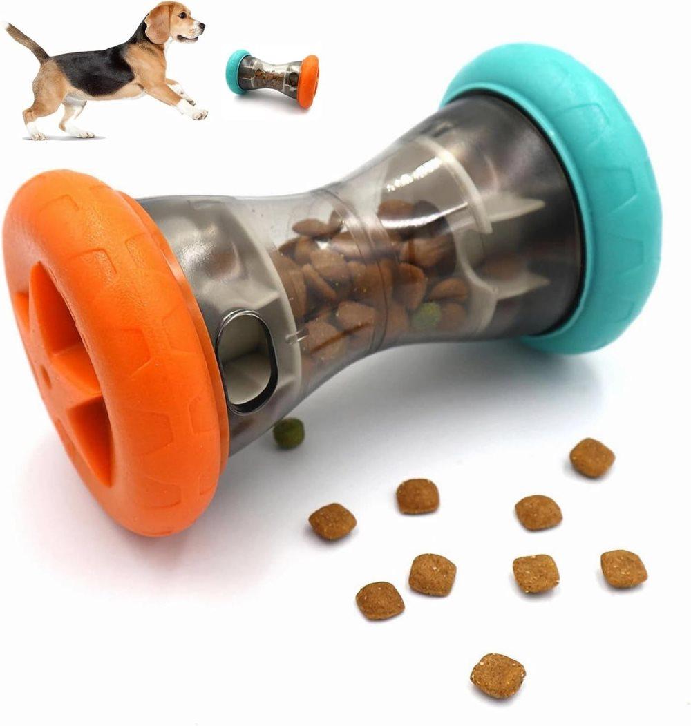 1 Pack Interactive Dog Toy Rolling Food Dispenser for Intelligence Training - Image 1