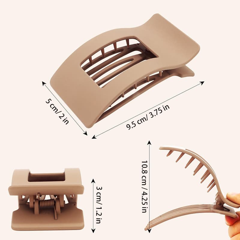 4-Pack Multicolored Hair Clips, Ergonomic Curved Flat Clips for Thin and Thick Hair with Strong Grip, Oval/Square - Image 6