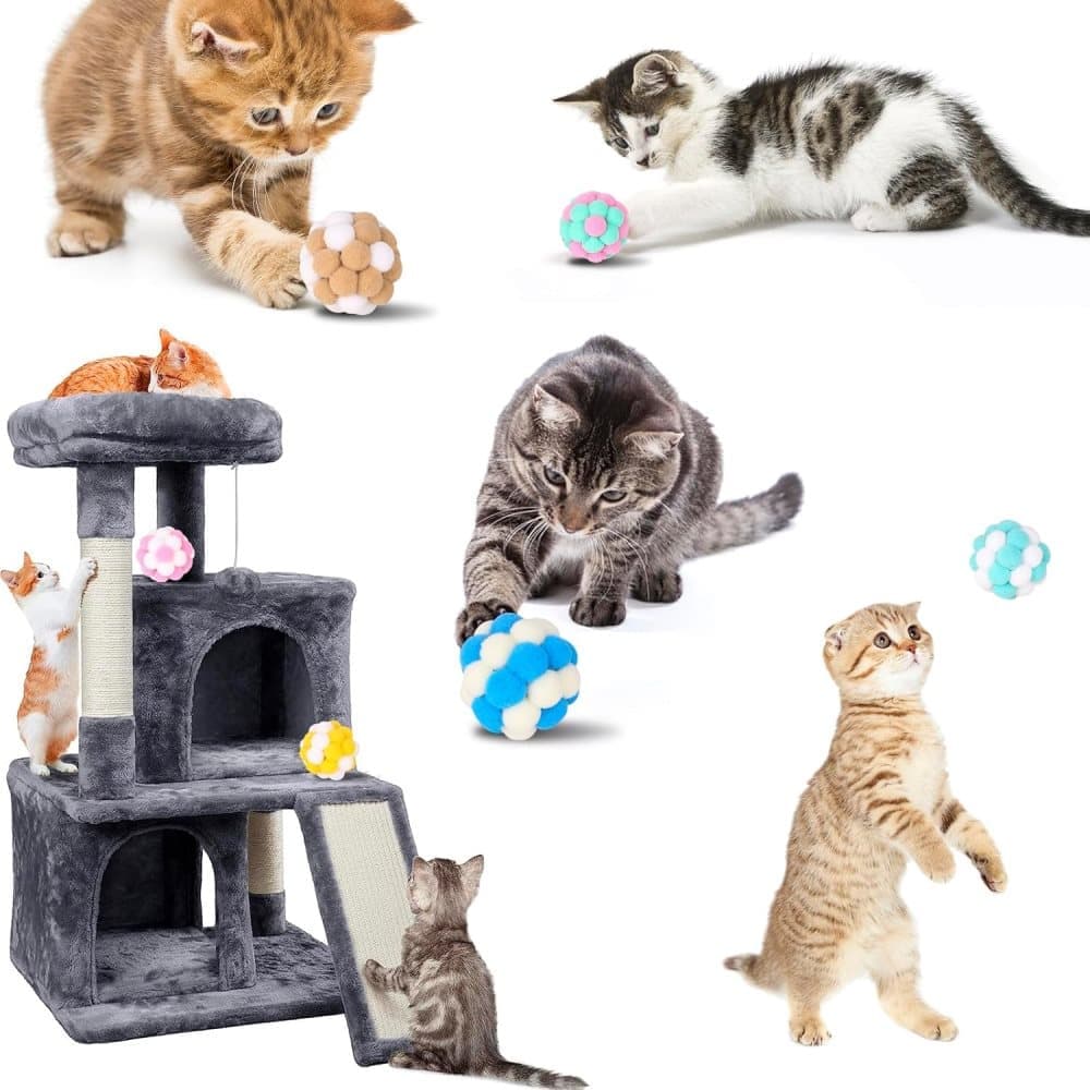 Colorful Cat Toy 7-pack with Bell for Stress Relief and Interactive Play, 7 pieces - Image 6