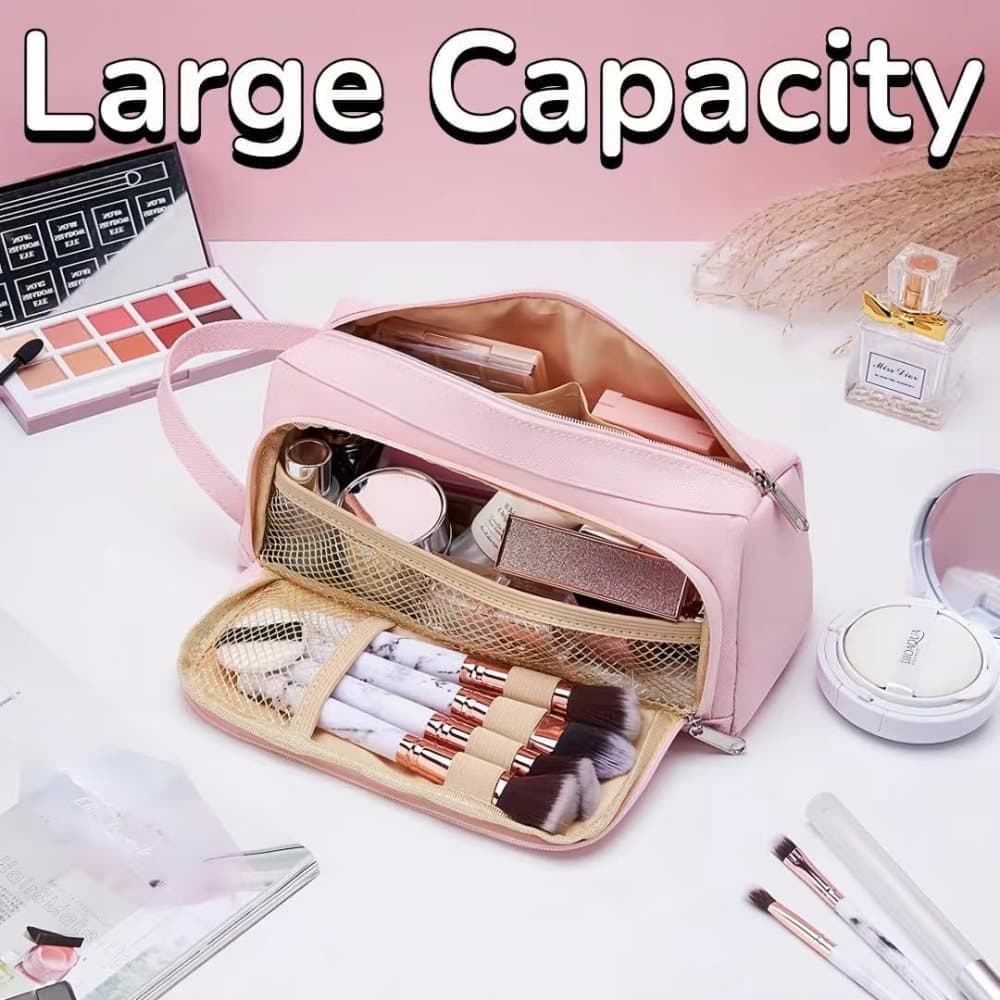 Large Capacity Pencil Case 4 Compartments, Pink/Green/Black, for School Travel Students - Image 7