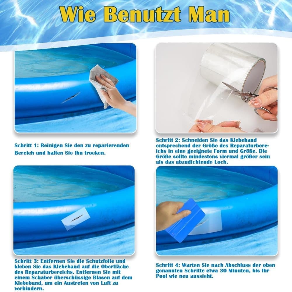 Waterproof Repair Tape 7 cm x 100 cm, Self Adhesive Pool Repair and Sealing Tape - Image 7