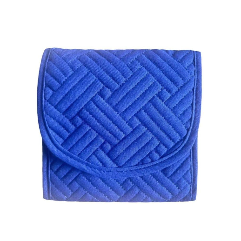 15cm Travel Jewelry Box with Compartments, Dark Blue Compact Jewelry Storage Bag Easy to Carry in Your Bag - Image 1