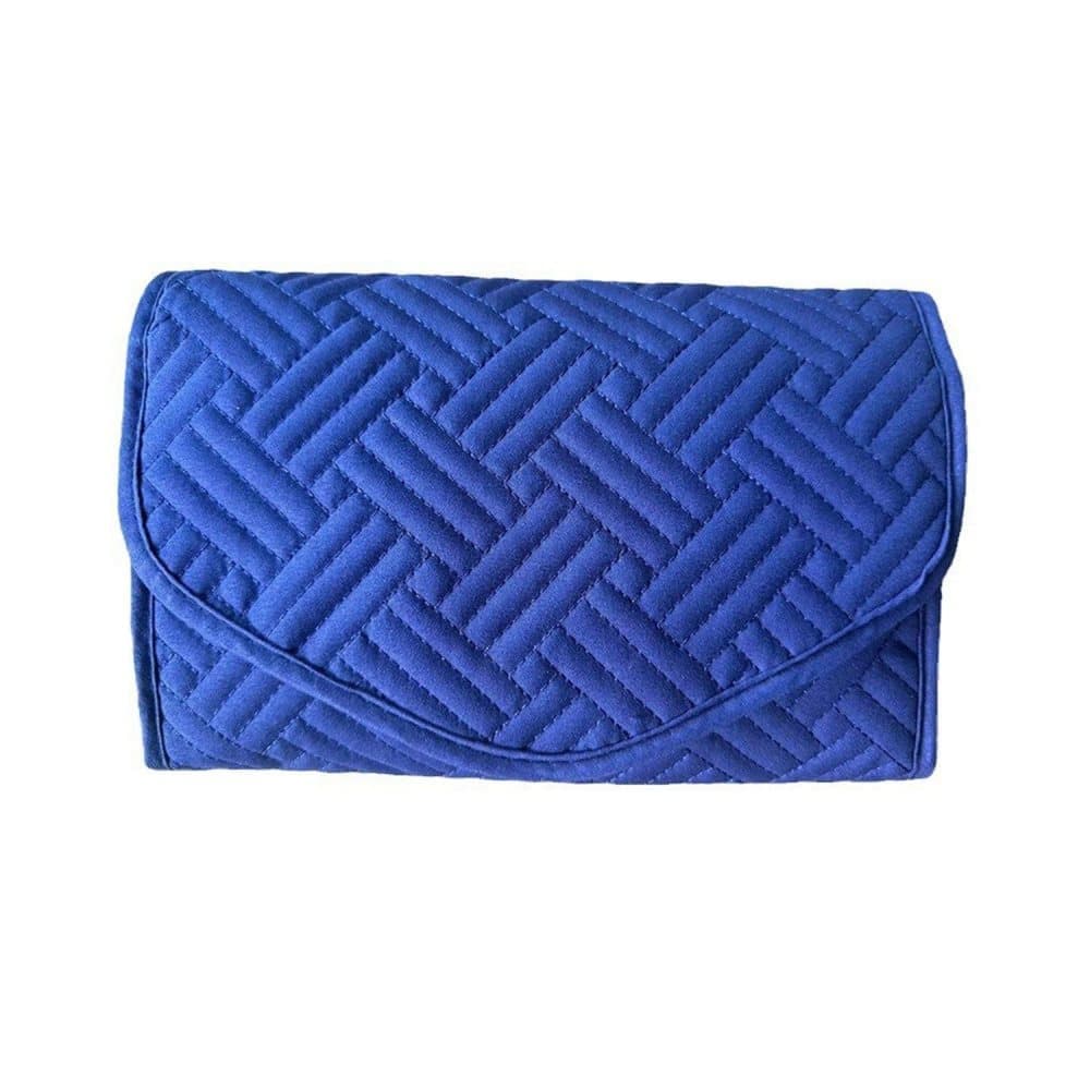 Compact Travel Jewelry Box with Compartments, Dark Blue, 23cm - Image 1