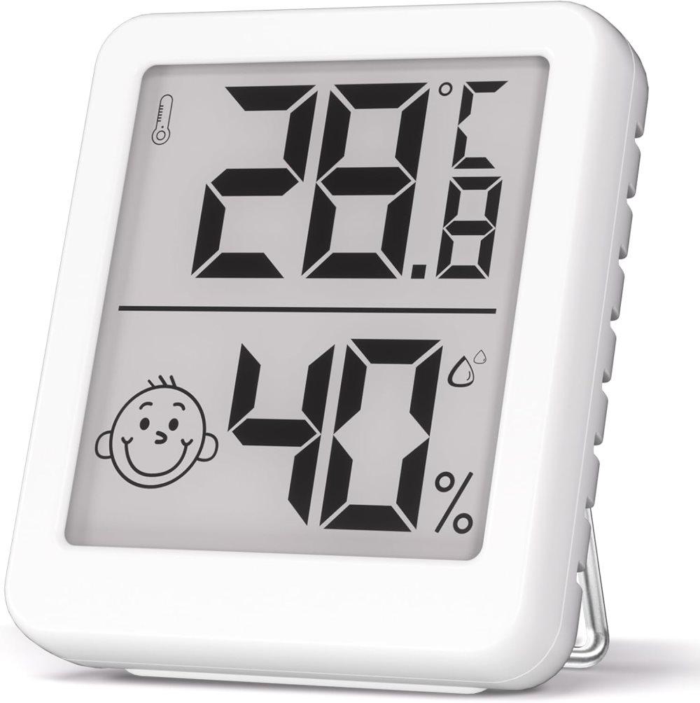 Wireless Thermometer Hygrometer Indoor Outdoor, White Black - Image 1