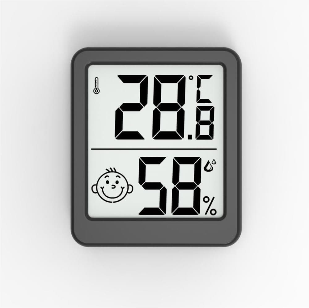 Wireless Thermometer Hygrometer Indoor Outdoor, Black - Image 1