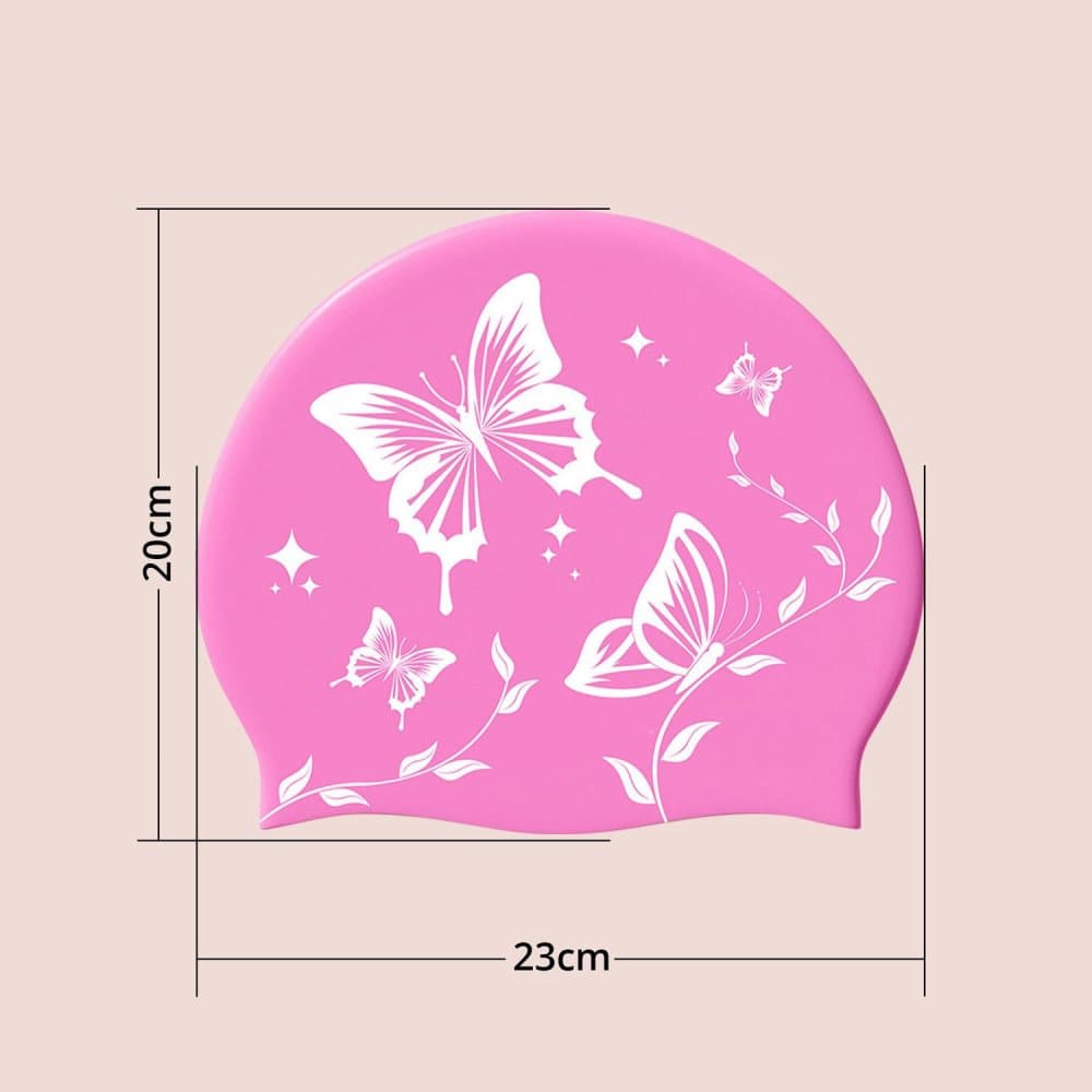Waterproof Silicone Swimming Cap Non-Slip Elastic Comfortable for Adults, Pink, Compatible with Oral-B - Image 4
