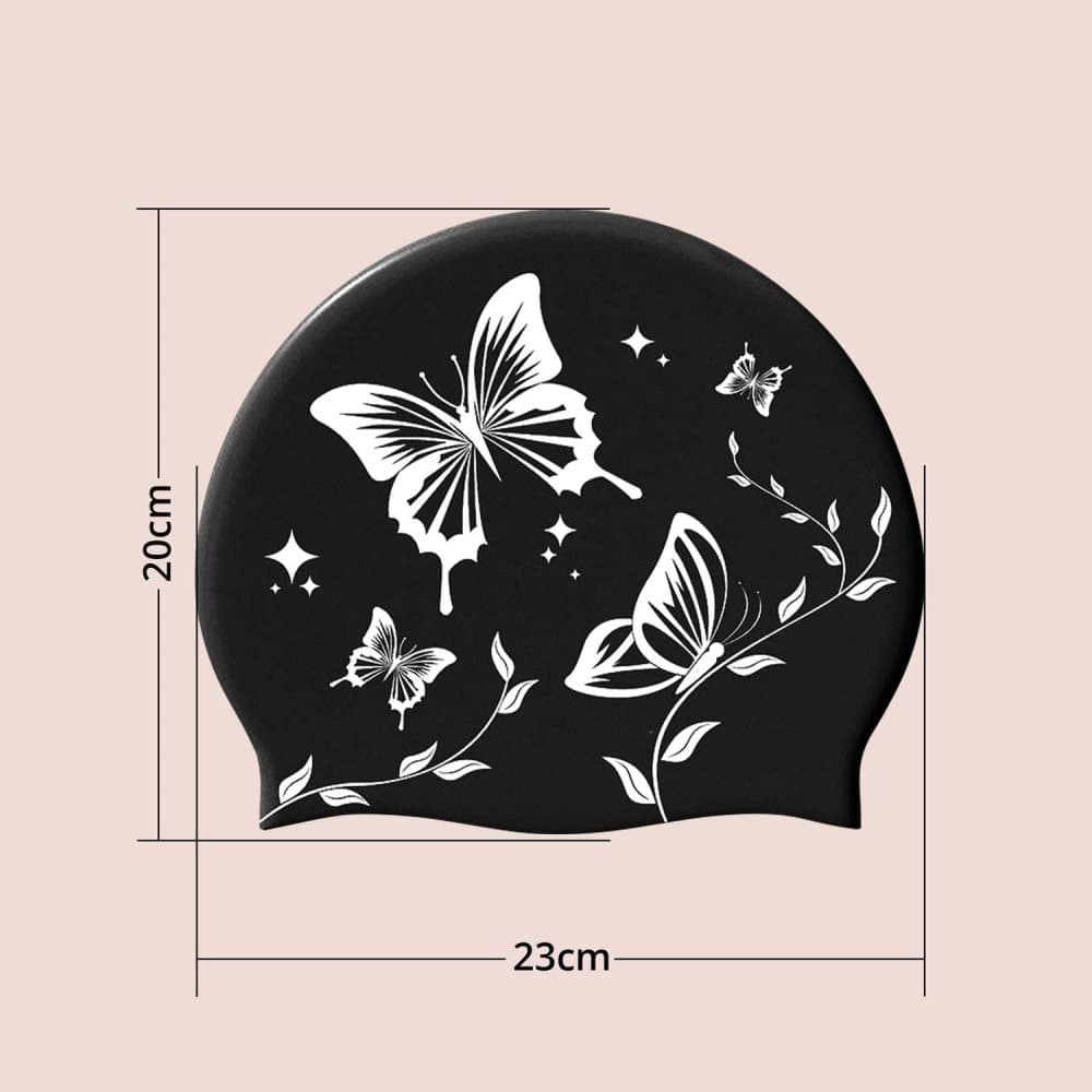 1 Waterproof Silicone Swimming Cap Non-Slip Elastic Comfortable for Adults, One Size, Black - Image 4
