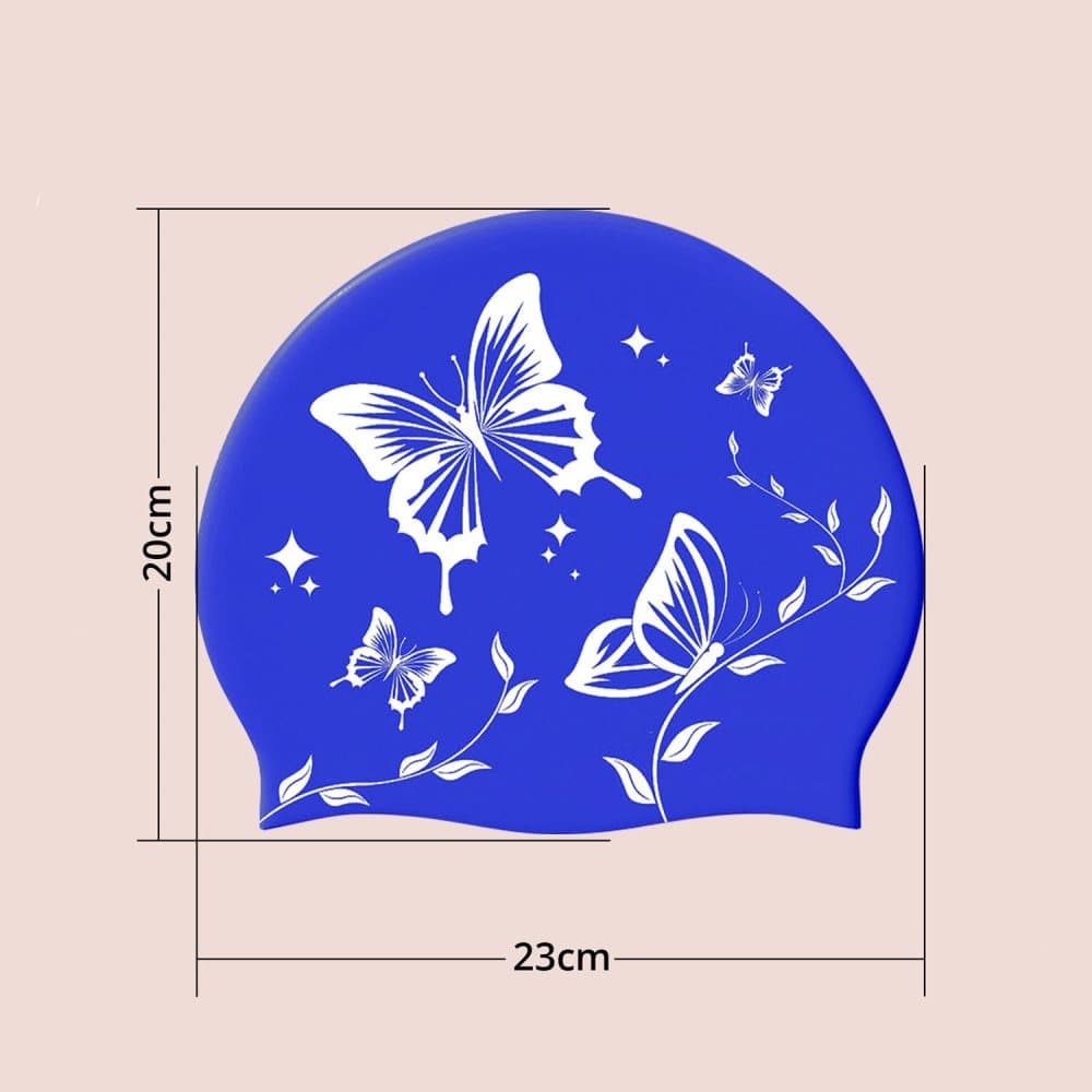 Waterproof silicone swimming cap for adults, non-slip elastic and comfortable, for swimming and water activities, Blue - Image 4