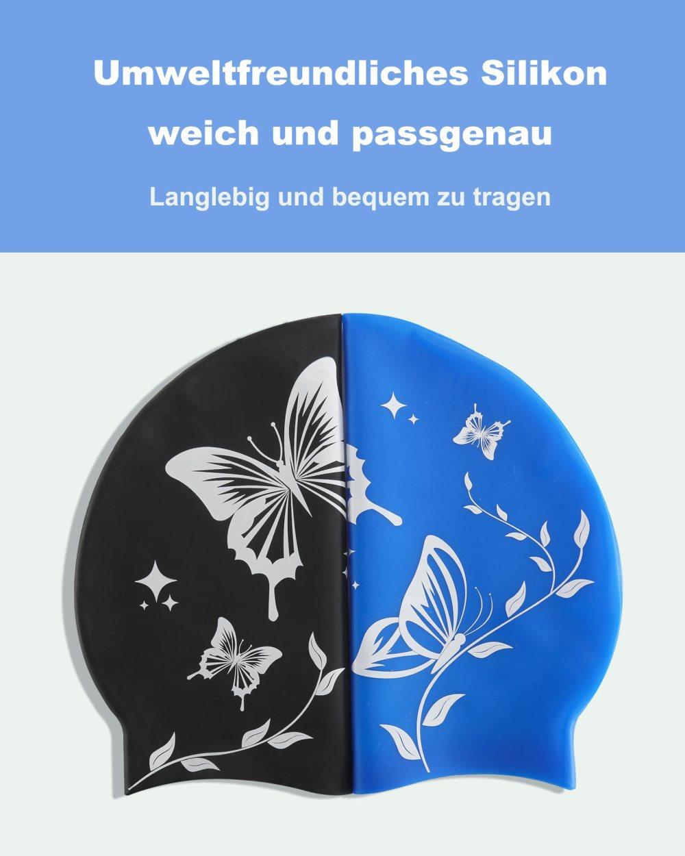Waterproof silicone swimming cap for adults, non-slip elastic and comfortable, for swimming and water activities, Blue - Image 6