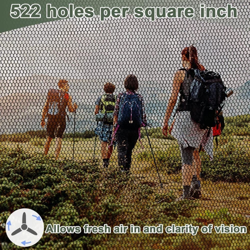 4 pcs Mosquito Net for Hat, Dark Green, Waterproof Adjustable Ultra-fine with Storage Bag, for Fishing Hiking Camping Garden - Image 4