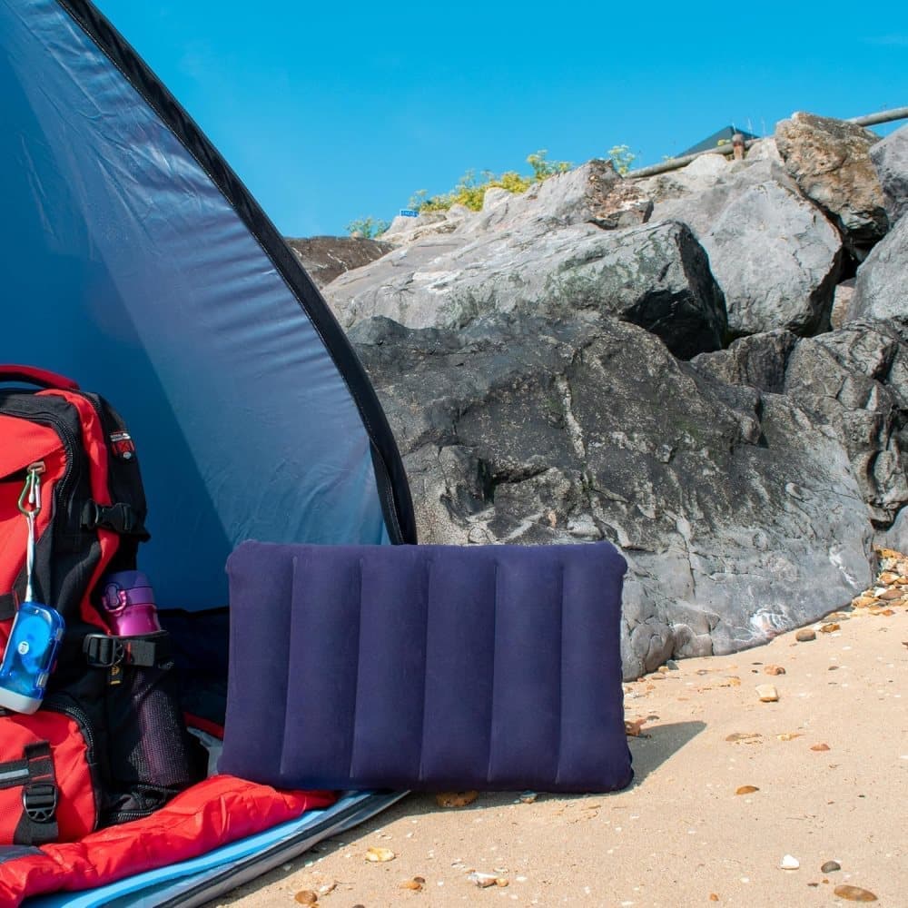 Inflatable Pillow, Lightweight Compact Camping Pillow for Outdoor Travel, Compatible with All Brands, 47x30cm, Gray - Image 6