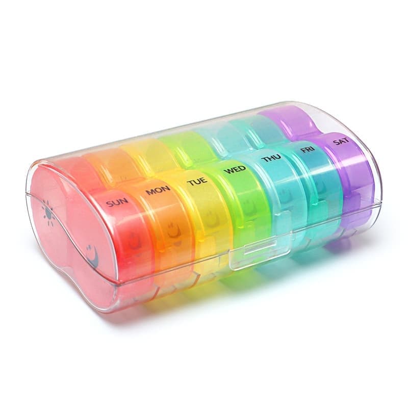 7-Day Round Dosett Medicine Storage, 1 Count, Transparent - Image 5
