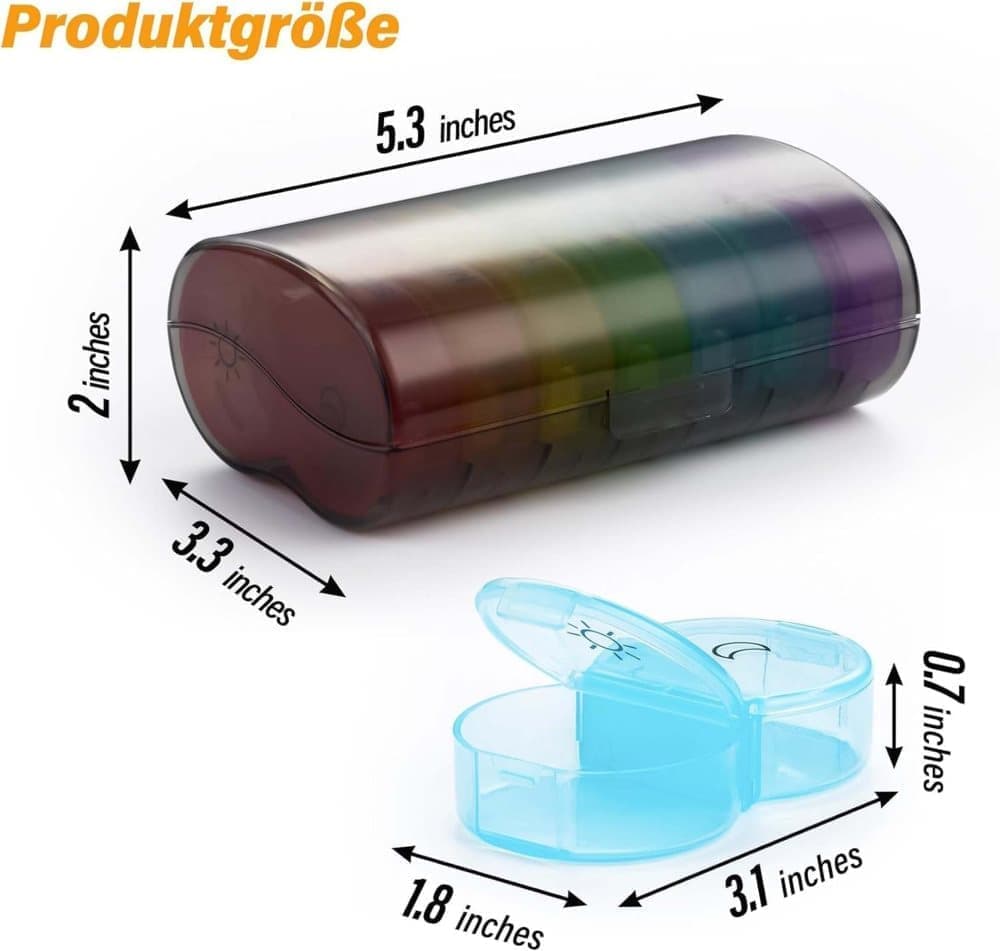7-Day Round Medicine Dosett Pill Organizer, 1 Count, Gray, 7 compartments - Image 2