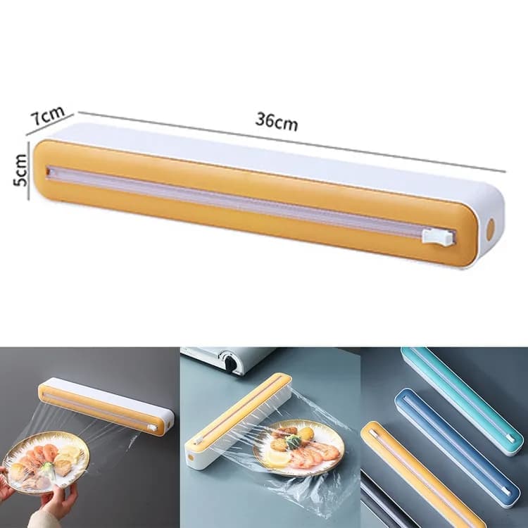 36 Pcs Aluminum Foil Cutter Holder, Yellow Plastic and Aluminum Foil Dispenser, 36x7x5cm - Image 2