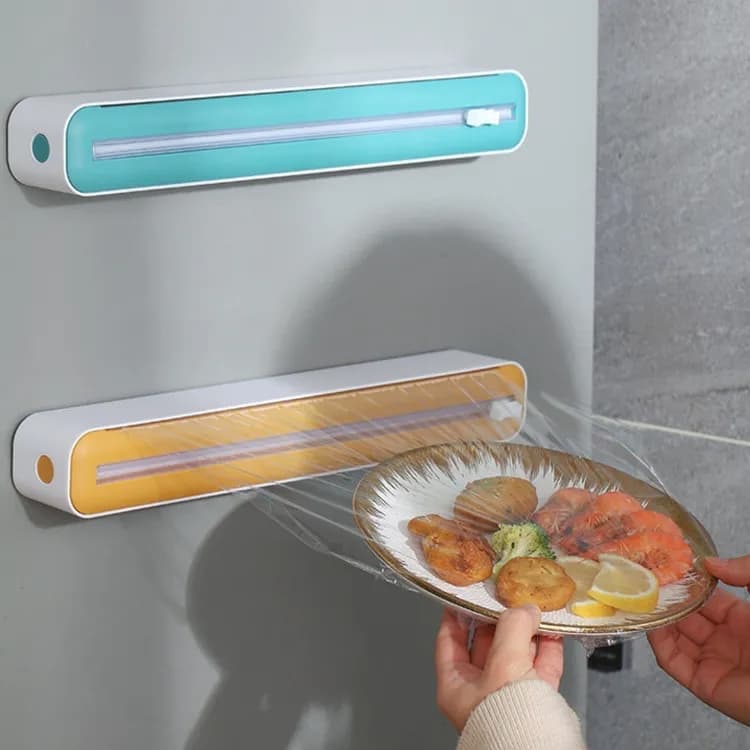 36 Pcs Aluminum Foil Cutter Holder, Yellow Plastic and Aluminum Foil Dispenser, 36x7x5cm - Image 5