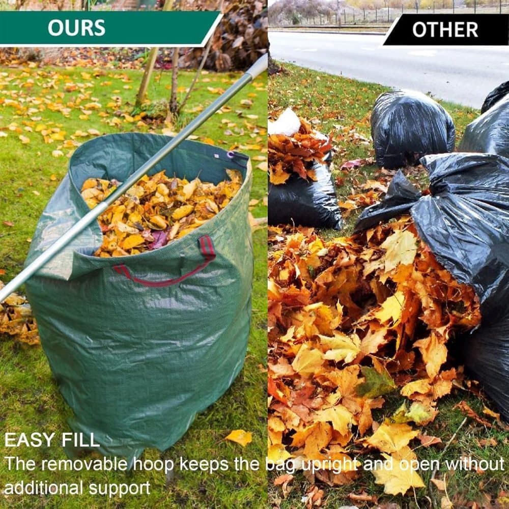 2 Large Capacity Garden Bags with Handles, Self-Standing and Robust for Leaves Lawn Hedges and Garden Waste, 67 x 76cm - Image 3
