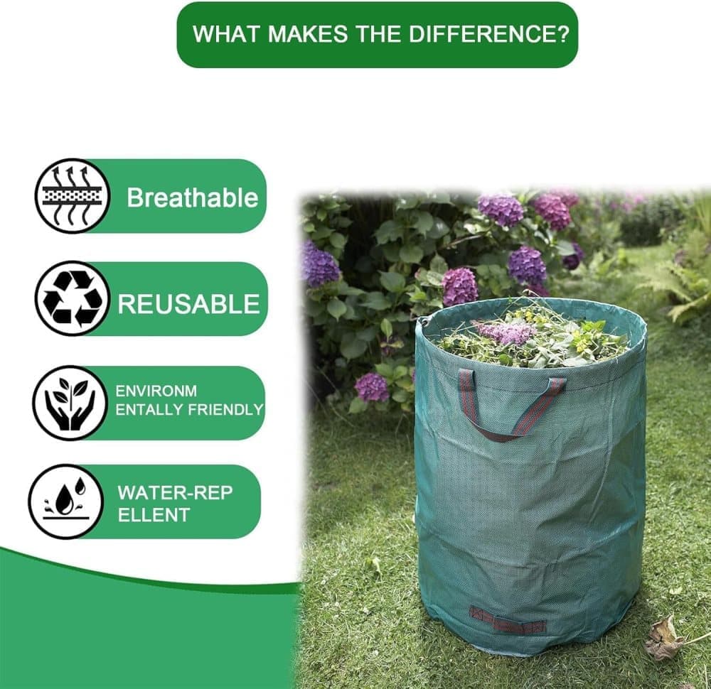 120L Large Capacity Garden Bags with Handles, Self-Standing and Robust for Leaves Lawn Hedges and Garden Waste, 45 x 76cm - Image 4