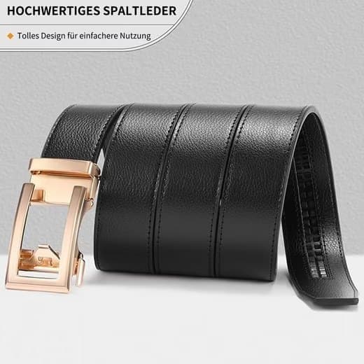 White Unisex Leather Belt with Adjustable Buckle, 115/125 cm - Image 5