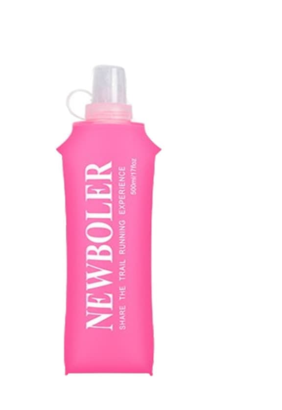 150ml 250ml 500ml Foldable Water Bottle BPA-Free Soft Bottle for Marathons Camping Hiking, 500ML, Dark Pink - Image 1