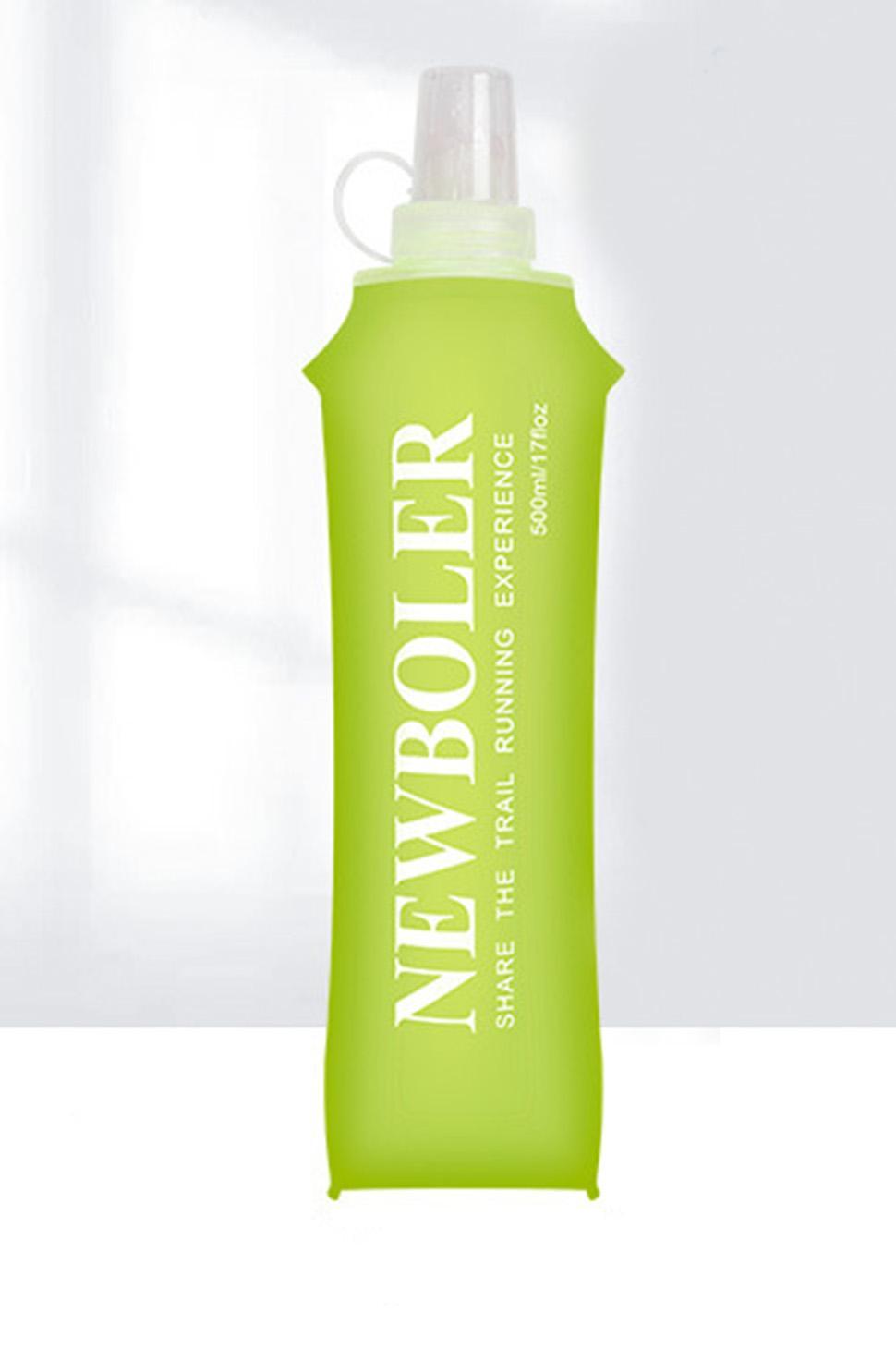 500ml Foldable Water Bottle BPA-Free Soft Bottle for Marathons Camping Hiking, Green - Image 1