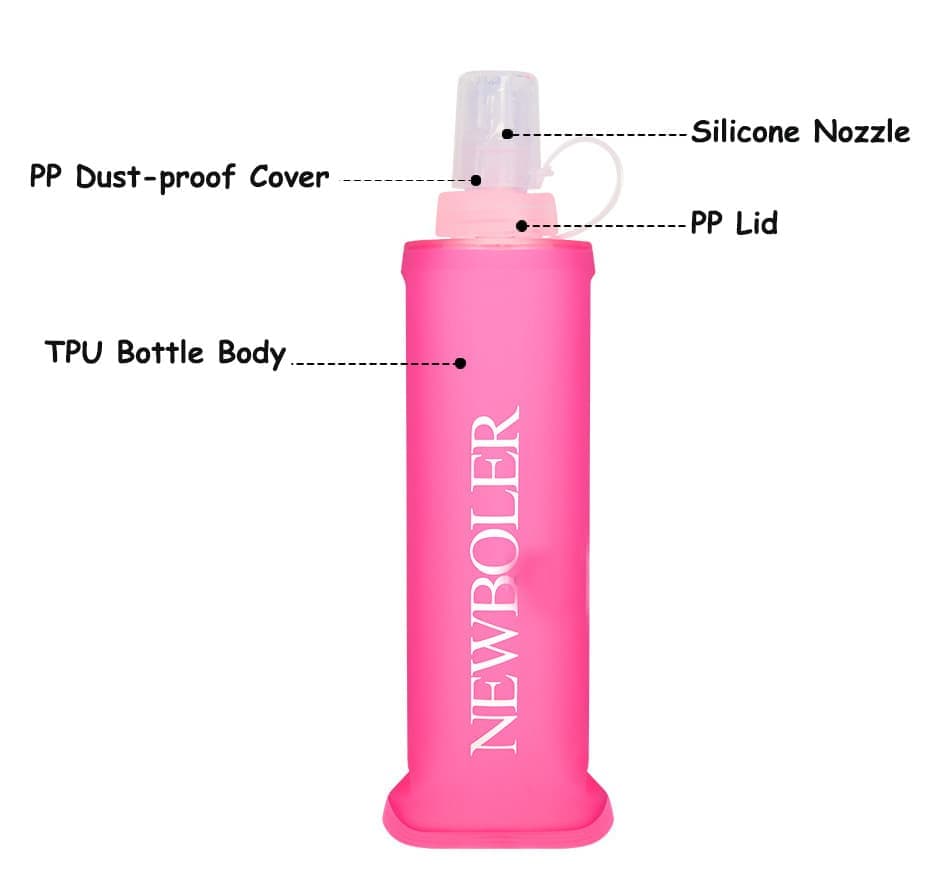 250ML Foldable Water Bottle BPA-Free Soft Bottle for Marathons Camping Hiking, 250ml, Orange - Image 3