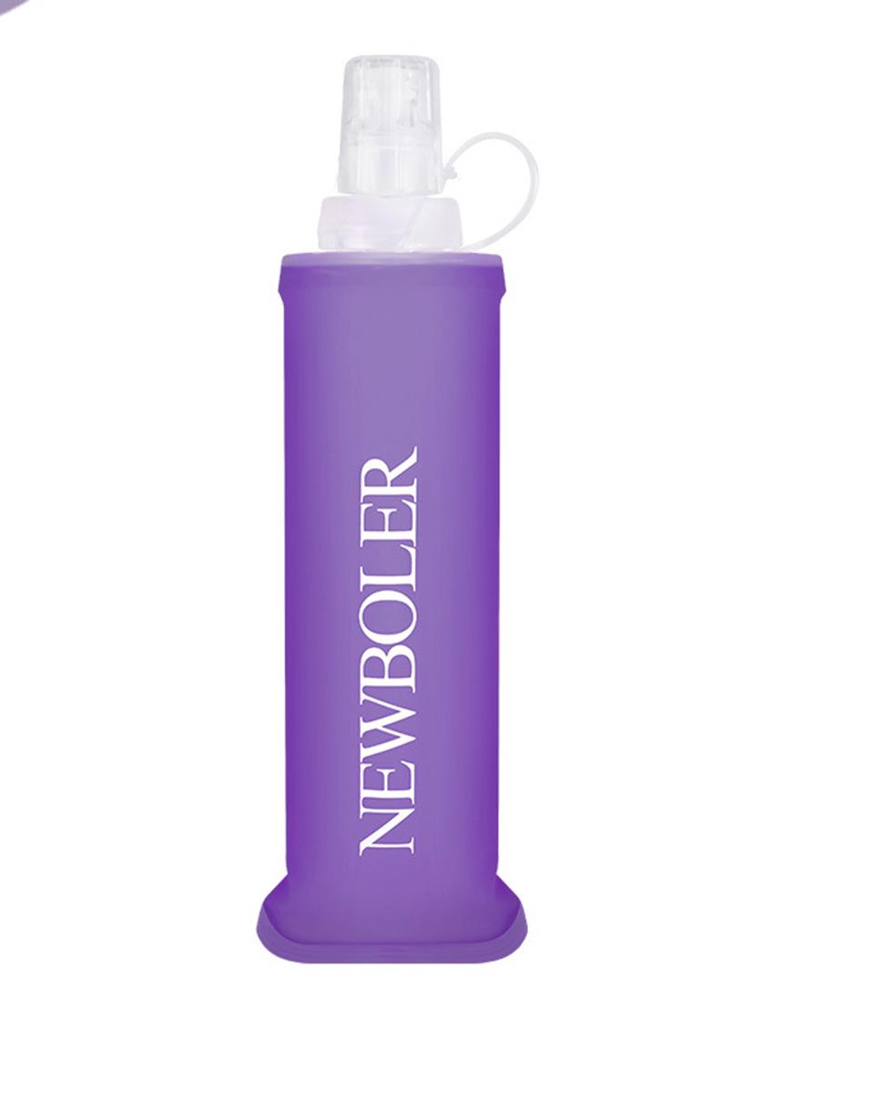 250ML Foldable Water Bottle BPA-Free Soft Bottle for Marathons Camping Hiking, 250ml, Purple - Image 1