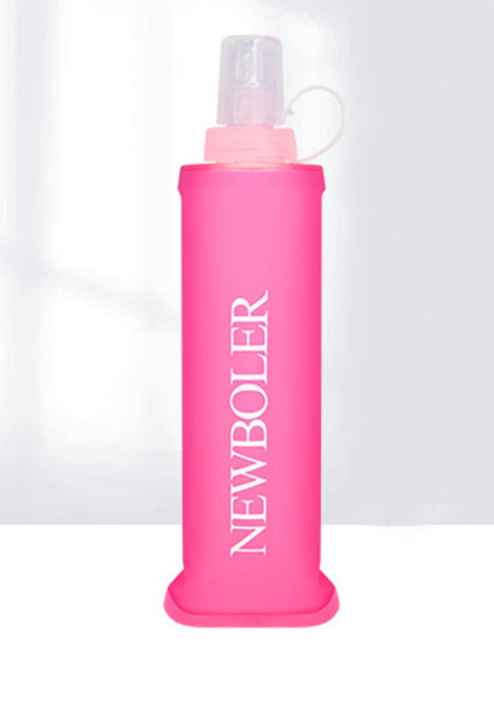 250ML Foldable Water Bottle BPA-Free Soft Bottle for Marathons Camping Hiking, 500ml, Dark Pink - Image 1