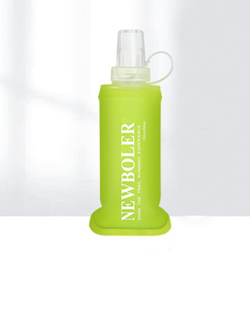150ml Foldable Water Bottle, BPA-Free Soft Bottle for Marathons Camping Hiking, Green - Image 1