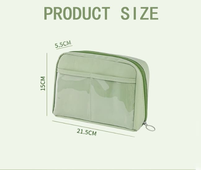 Green Large Capacity Pencil Case with Compartments and Zipper, Multifunctional Travel Pencil Box for School and Office - Image 3