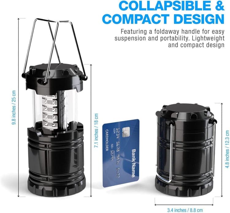 30 LED Camping Lantern, Waterproof Foldable Tent Light with Battery Power - Image 2