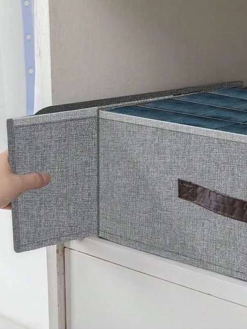 Collapsible Stackable Storage Box with Compartments and Reinforced Handles for Clothes Toys - Image 7