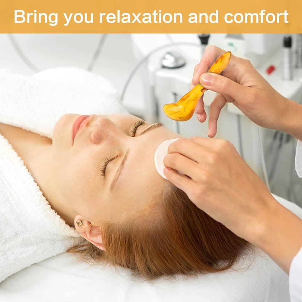 7-piece Gua Sha Set, Resin Facial and Body Massage Tool for Face Legs Back, Gold - Image 6
