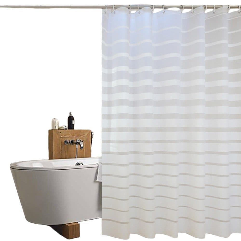 Waterproof PEVA Shower Curtain with Hooks, Mildew Resistant Bathroom Curtain, 150x180cm - Image 1