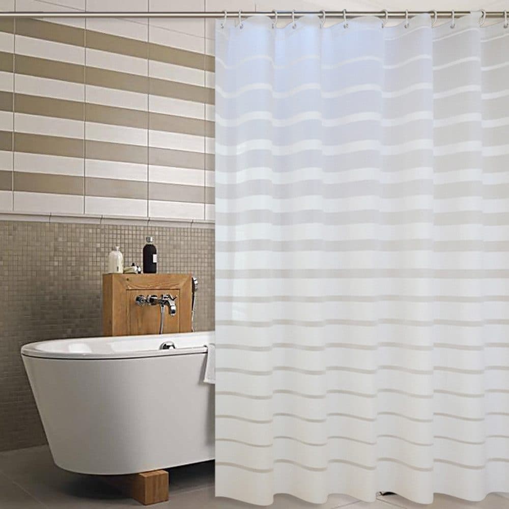 PEVA Waterproof Shower Curtain with Hooks, Mildew Resistant Bathroom Curtain, 180x180cm - Image 4