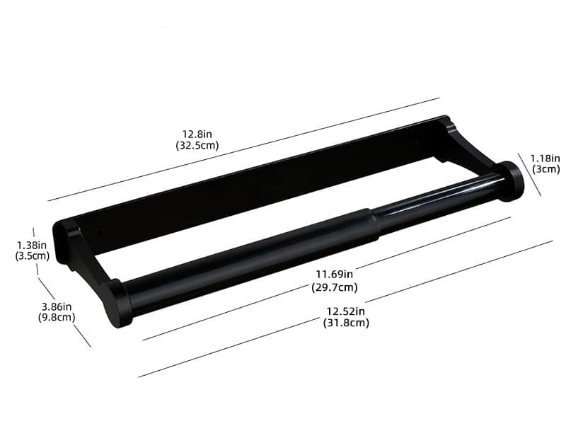Aluminum Self-Adhesive Paper Towel Holder, No Drilling Required, Black, 32.5x9.8cm - Image 2