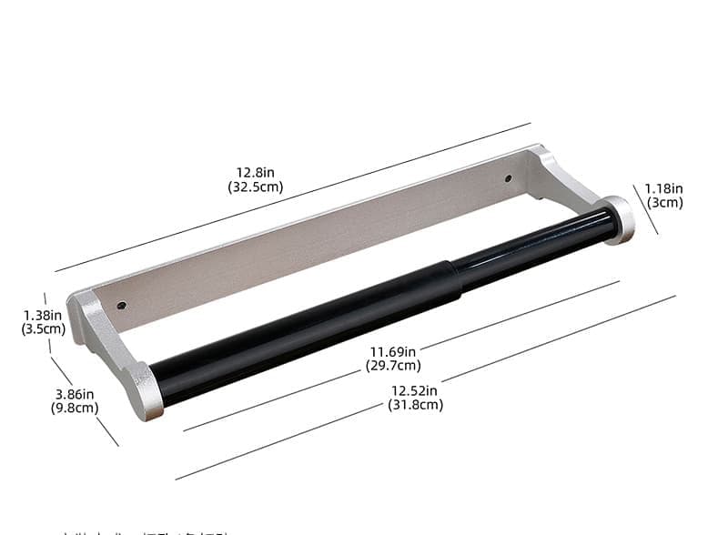 Aluminum Self-Adhesive Paper Towel Holder, No Drilling Required, Silver, 32.5x9.8cm - Image 2
