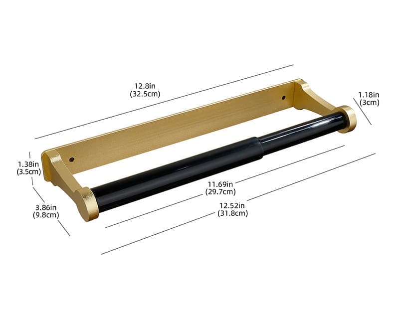 Self-Adhesive Paper Towel Holder for Kitchen & Bathroom, 32.5x9.8cm, No Drilling Required, Gold - Image 2
