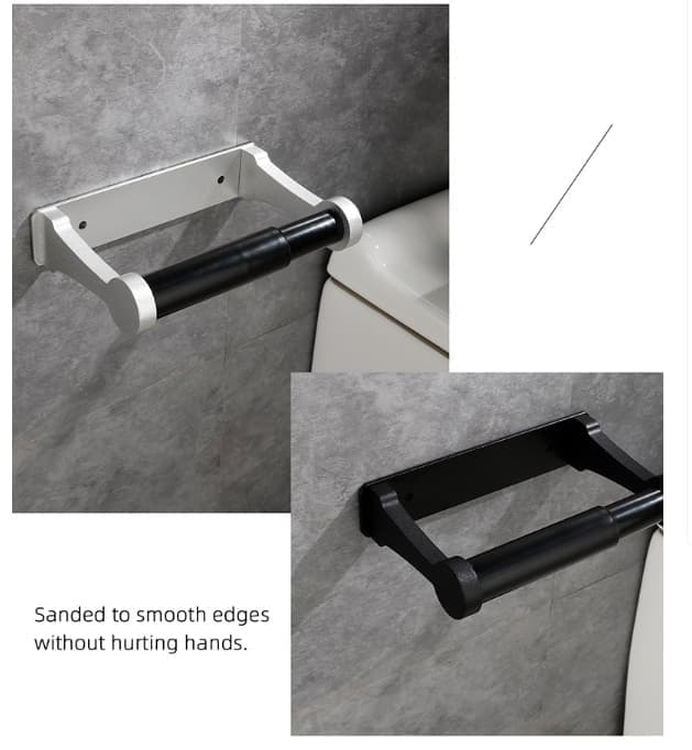 Self-Adhesive Paper Towel Holder for Kitchen and Bathroom, 16x9.8cm, Black - Image 3