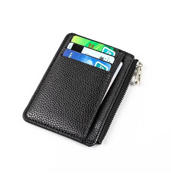 Thin Wallet with Zipper, 6 Card Slots, Scratch Resistant Water Repellent, Dark Blue, Small and Durable - Image 3
