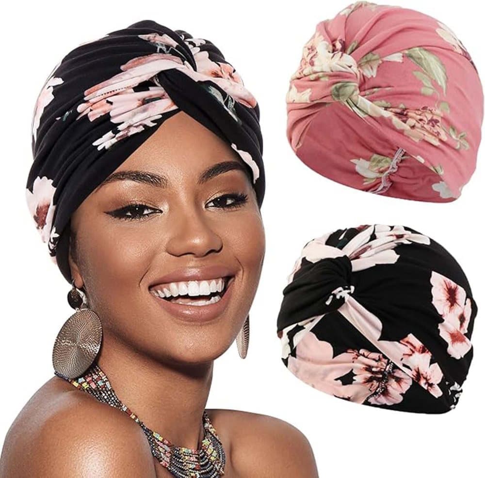 2-Pack Lightweight Breathable Elastic Sleeping Cap, Soft Stretchy Comfortable Night Cap, Cozy Sleeping Hood, 2-Pack - Image 1
