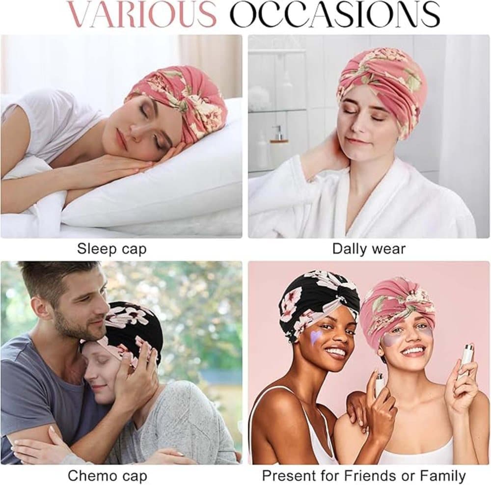 2-Pack Lightweight Breathable Elastic Sleeping Cap, Soft Stretchy Comfortable Night Cap, Cozy Sleeping Hood, 2-Pack - Image 6