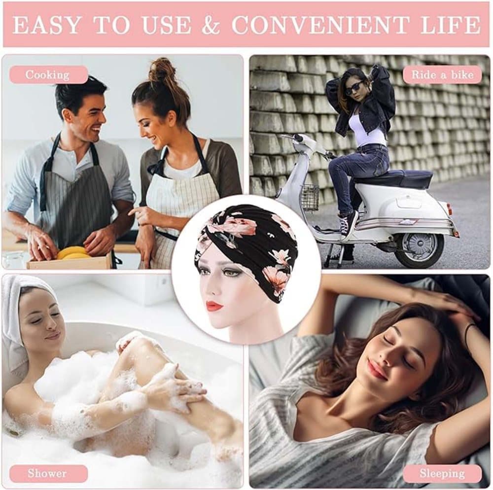 2-Pack Lightweight Breathable Elastic Sleeping Cap, Soft Stretchy Comfortable Night Cap, Cozy Sleeping Hood, 2-Pack - Image 7