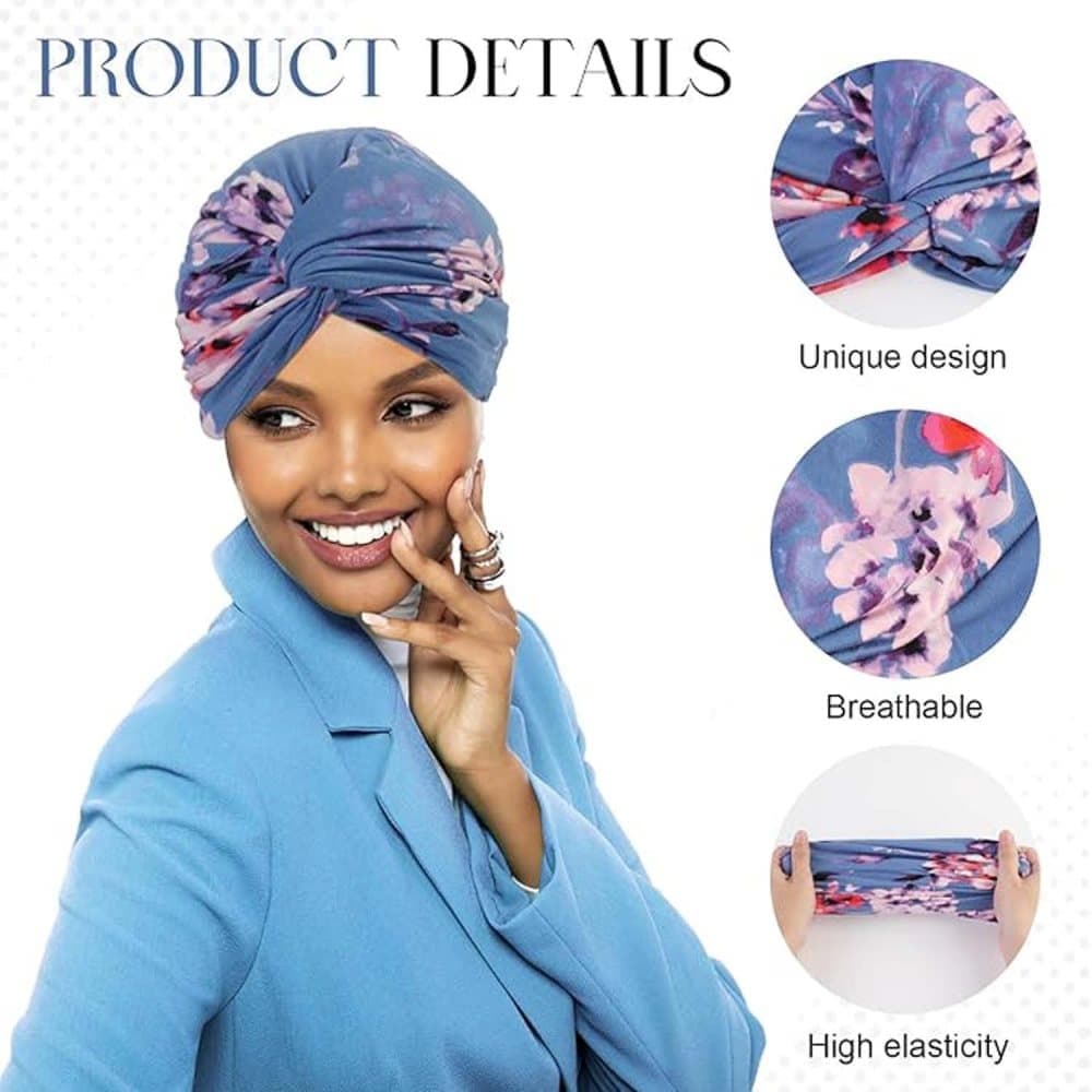 2-pack lightweight breathable elastic sleeping cap, soft and cozy night hood, one size - Image 3