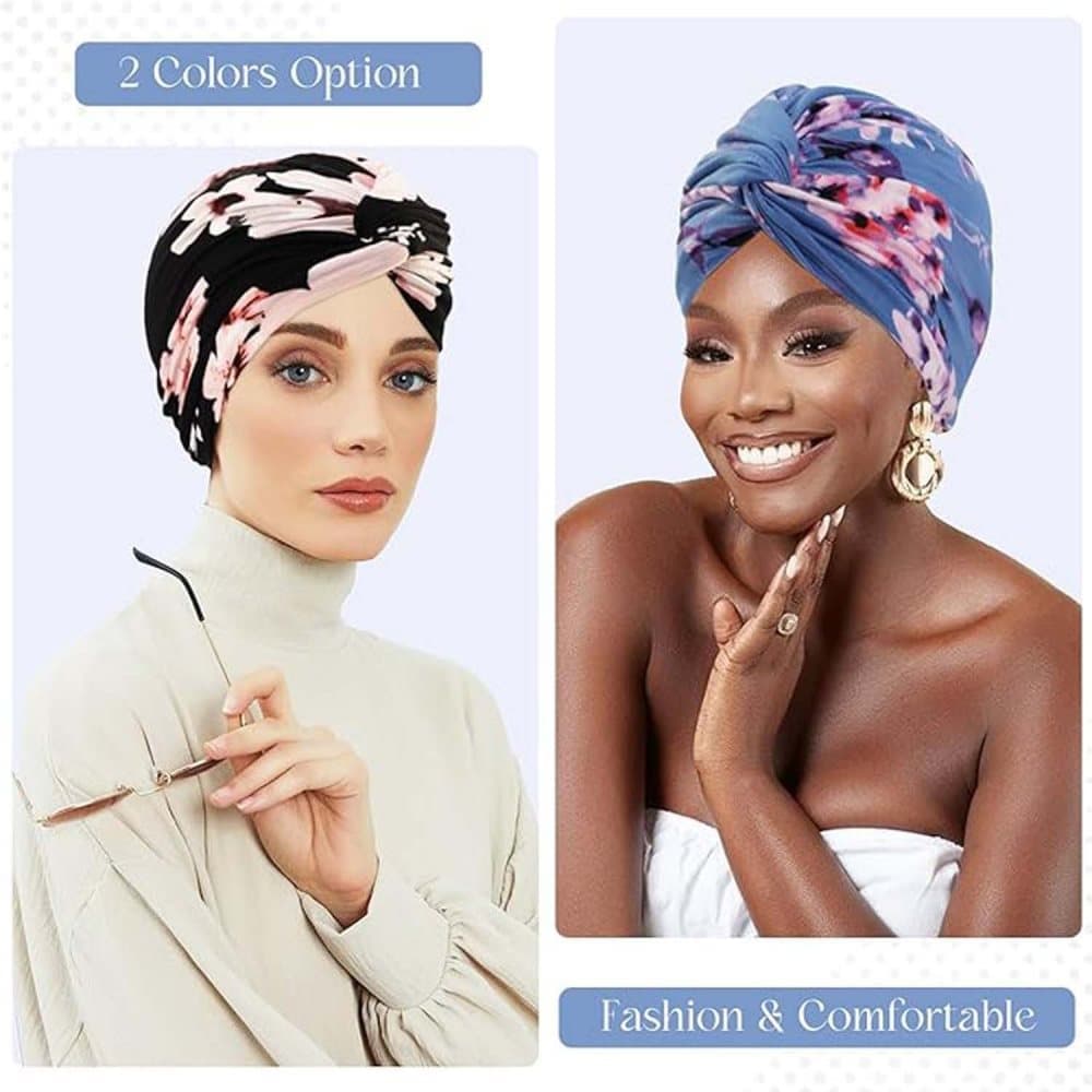 2-pack lightweight breathable elastic sleeping cap, soft and cozy night hood, one size - Image 5