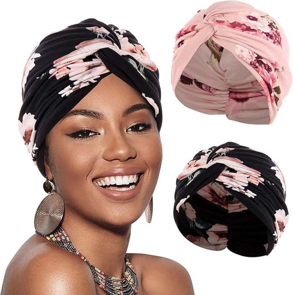 2-Pack Lightweight Breathable Elastic Sleeping Cap, Soft Cozy Night Cap, Comfortable Stretchy Sleeping Hood, One Size - Image 1