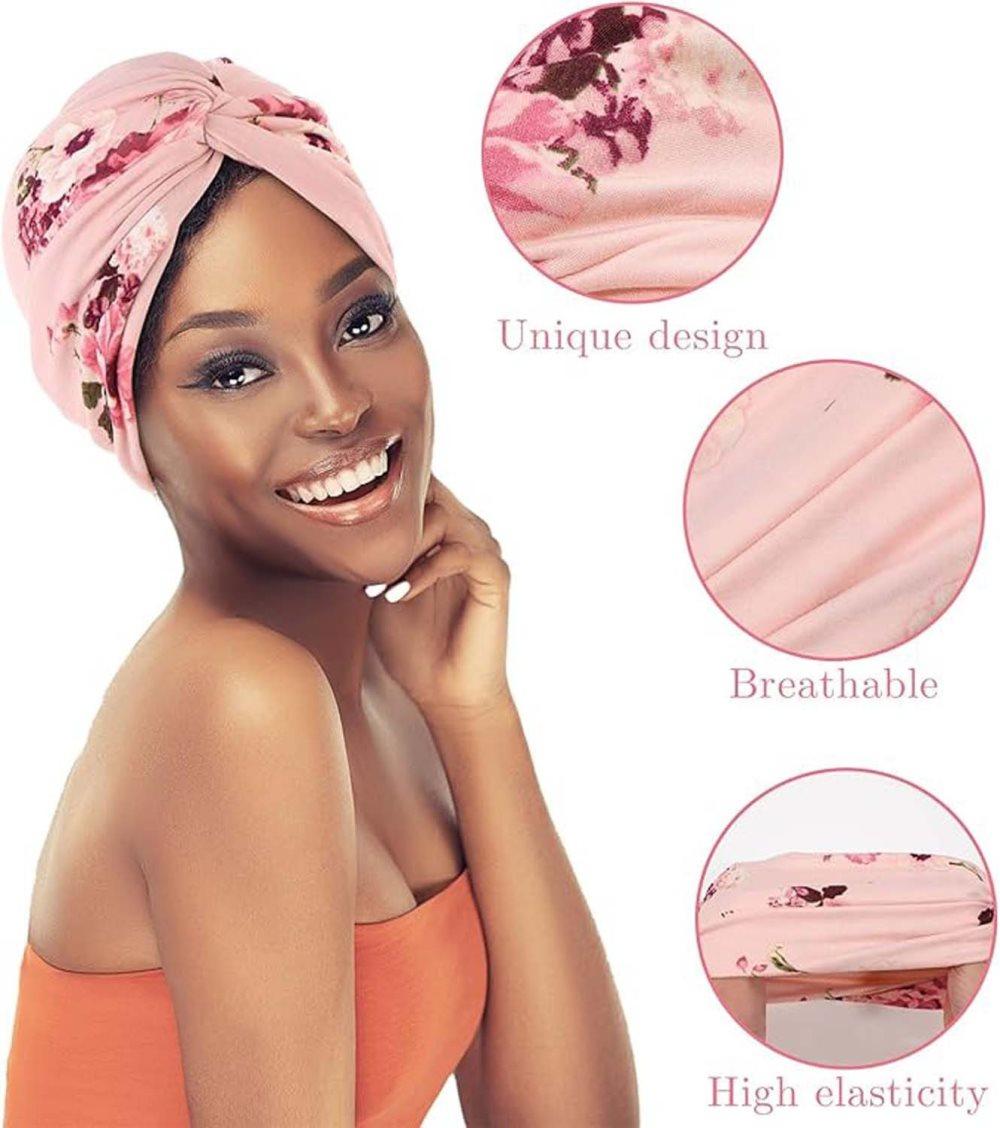 2-Pack Lightweight Breathable Elastic Sleeping Cap, Soft Cozy Night Cap, Comfortable Stretchy Sleeping Hood, One Size - Image 3
