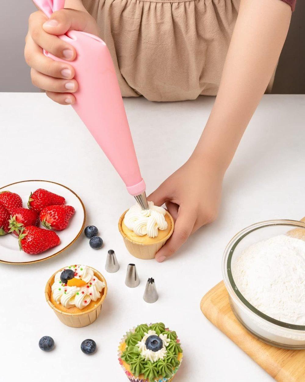 40 Pieces Cake Decorating Piping Set with Icing Nozzles, Compatible with Decorating Bag - Image 2