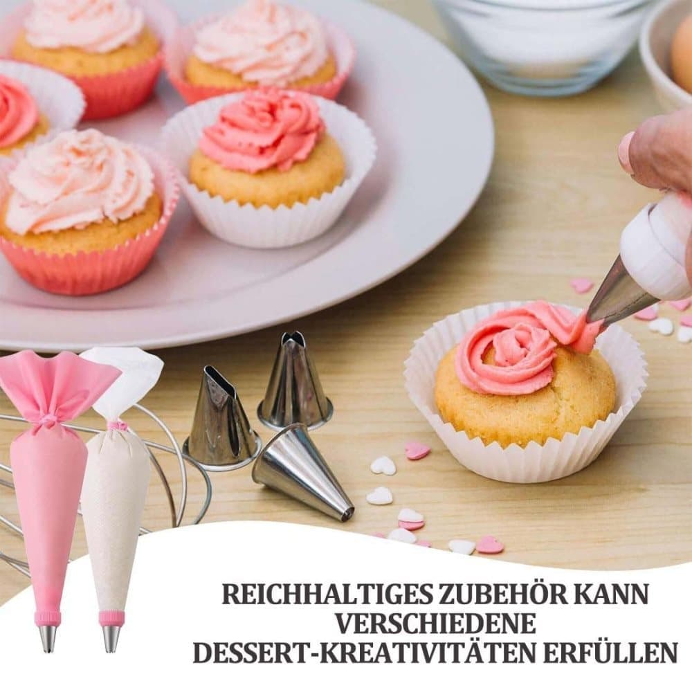 40 Pieces Cake Decorating Piping Set with Icing Nozzles, Compatible with Decorating Bag - Image 4