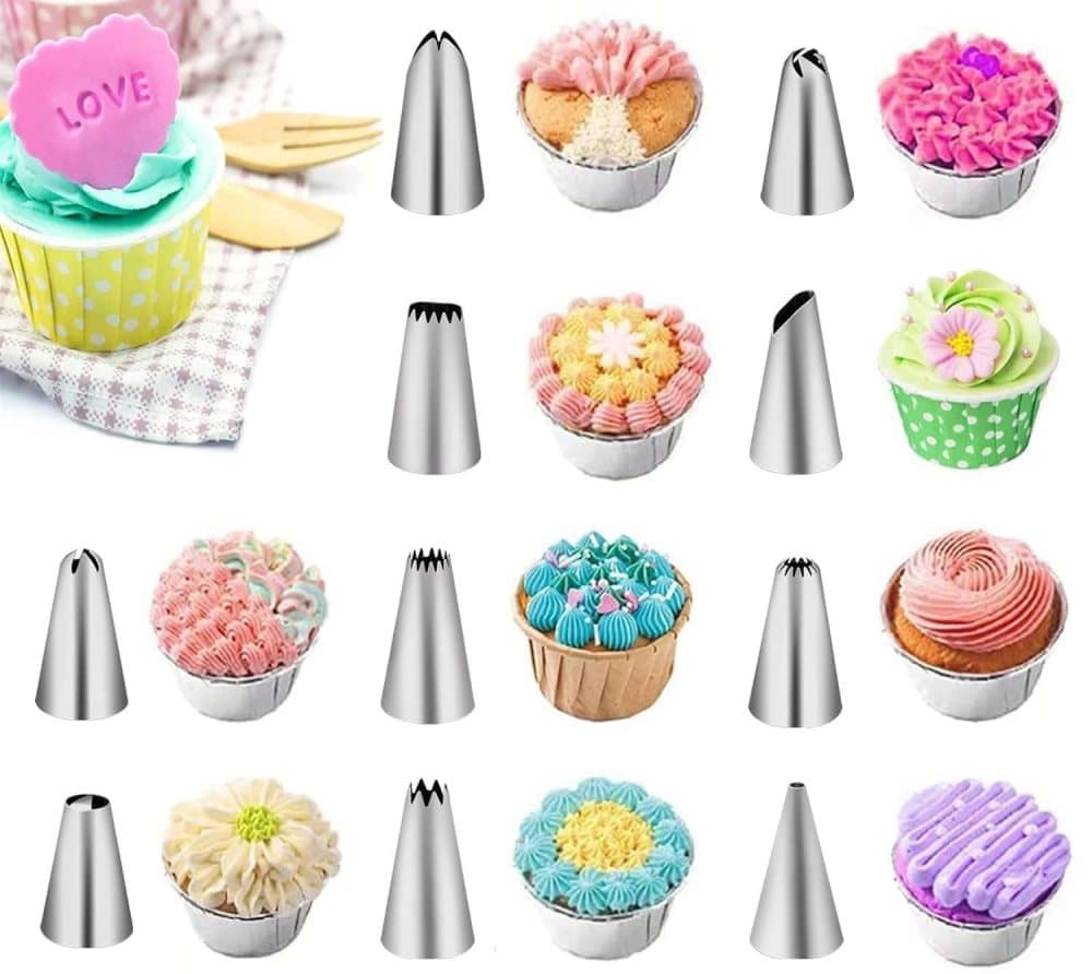 40 Pieces Cake Decorating Piping Set with Icing Nozzles, Compatible with Decorating Bag - Image 5